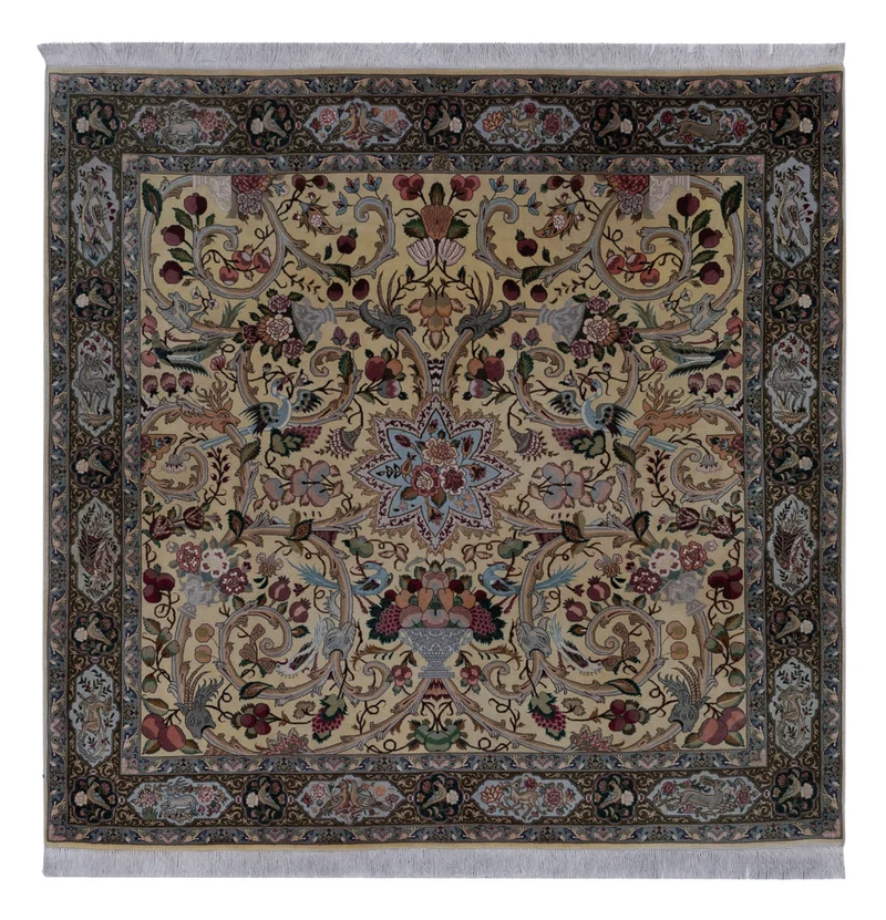 Täbriz - 50 Raj Teppich 200x200cm - Perserteppich