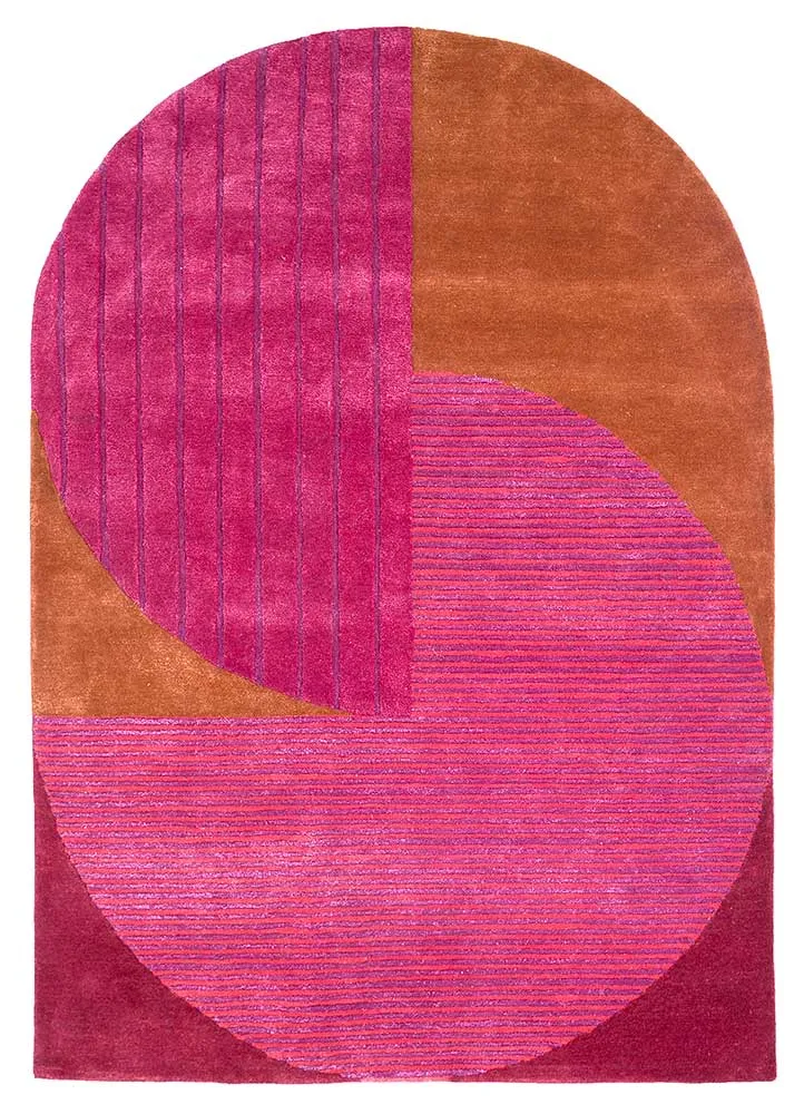 Wollteppich sonderform - 180 x 270 cm - rosa