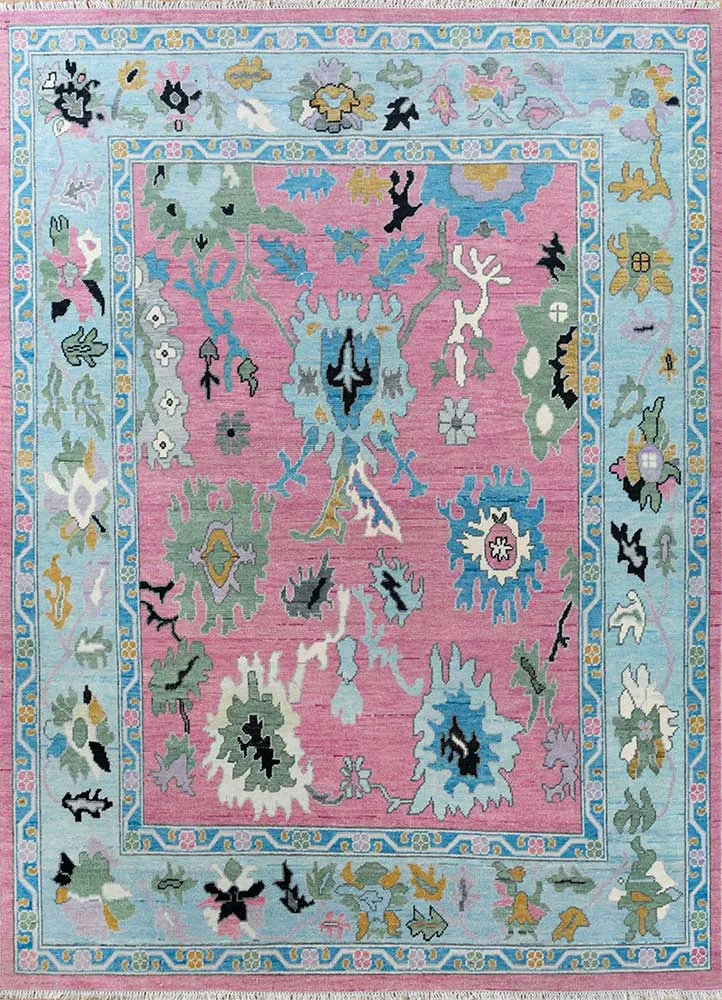 Wollteppich - 180 x 270 cm - rosa