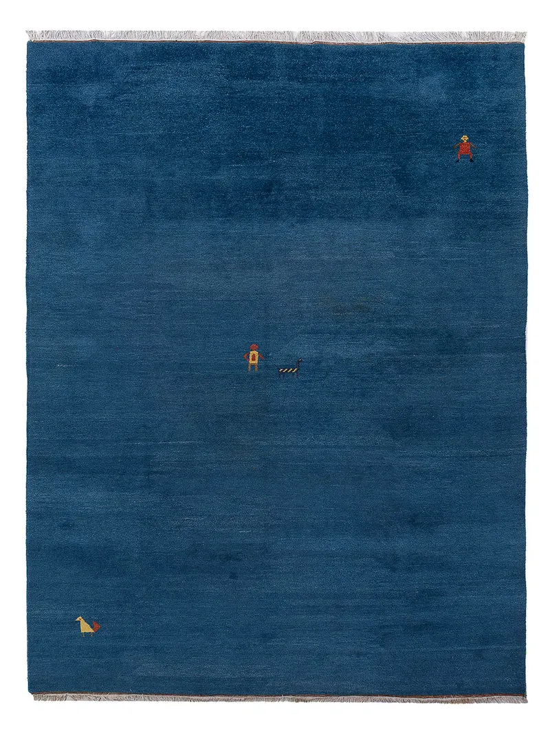 Gabbeh Teppich - Indus - 250 x 356 cm - blau