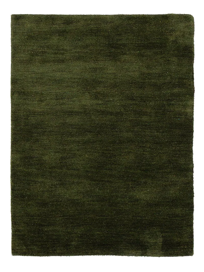 Gabbeh Teppich - Loribaft Softy - 100 x 150 cm - dunkelgrün