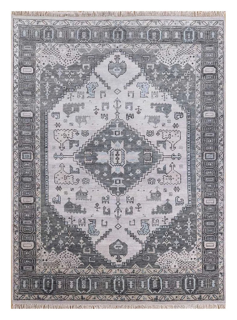 Wollteppich - 240 x 300 cm - silber