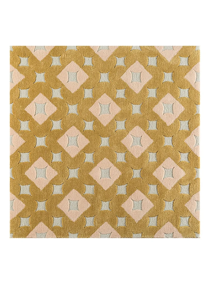 Wollteppich quadratisch - 180 x 180 cm - gold