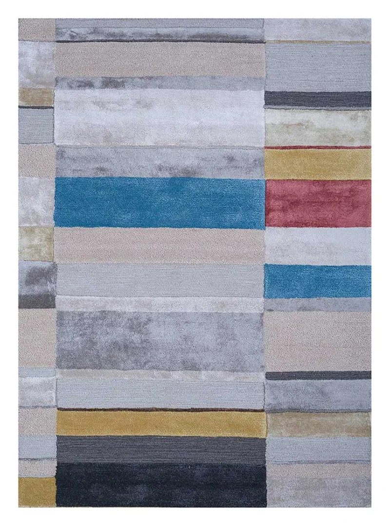 Wollteppich - 180 x 270 cm - silber