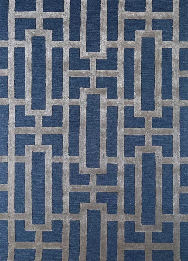 Wollteppich - 180 x 270 cm - blau