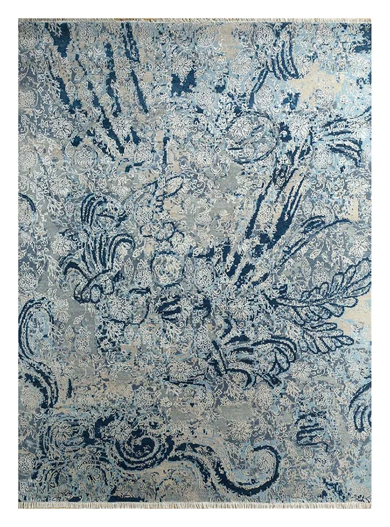 Wollteppich - 240 x 300 cm - blau