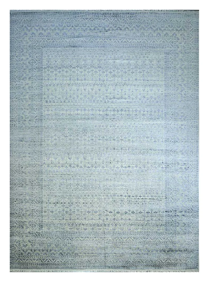 Wollteppich - 360 x 435 cm - hellblau