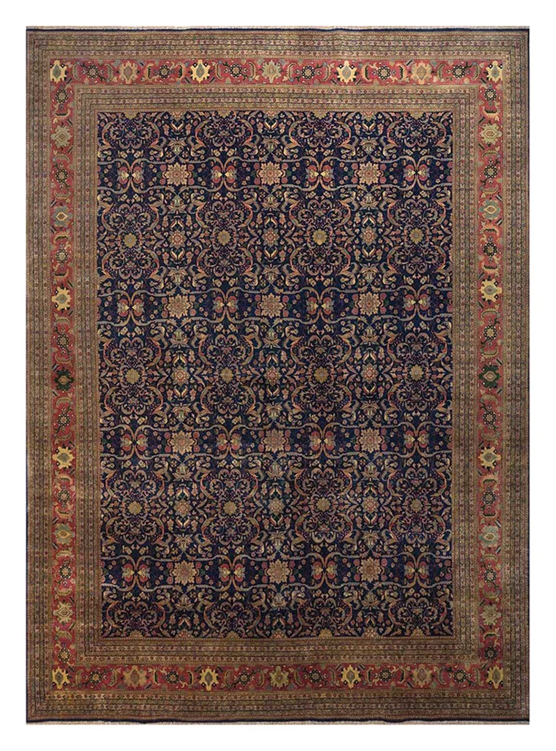 Wollteppich - 360 x 450 cm - blau