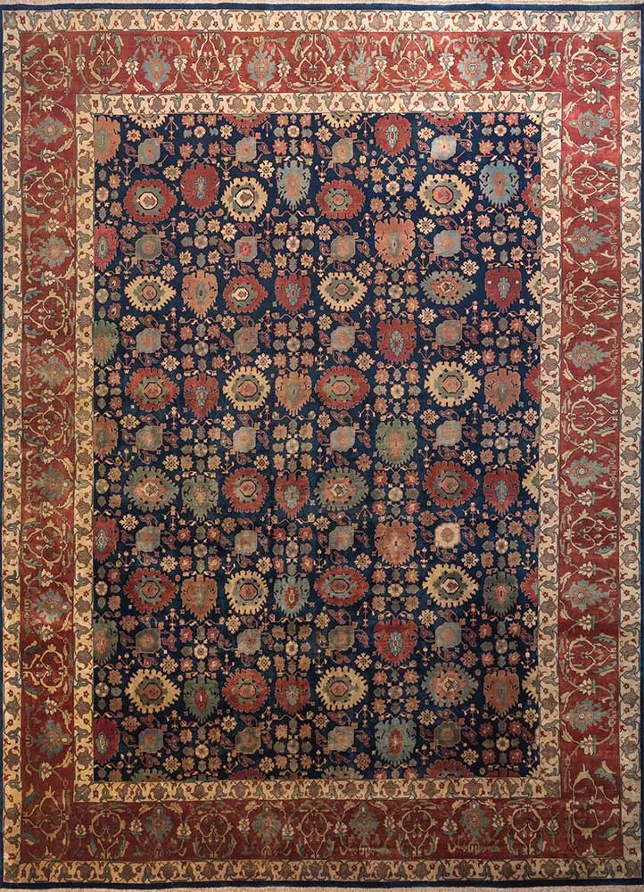 Wollteppich - 360 x 435 cm - blau