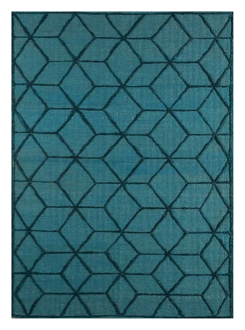 Wollteppich - 150 x 240 cm - seeblau