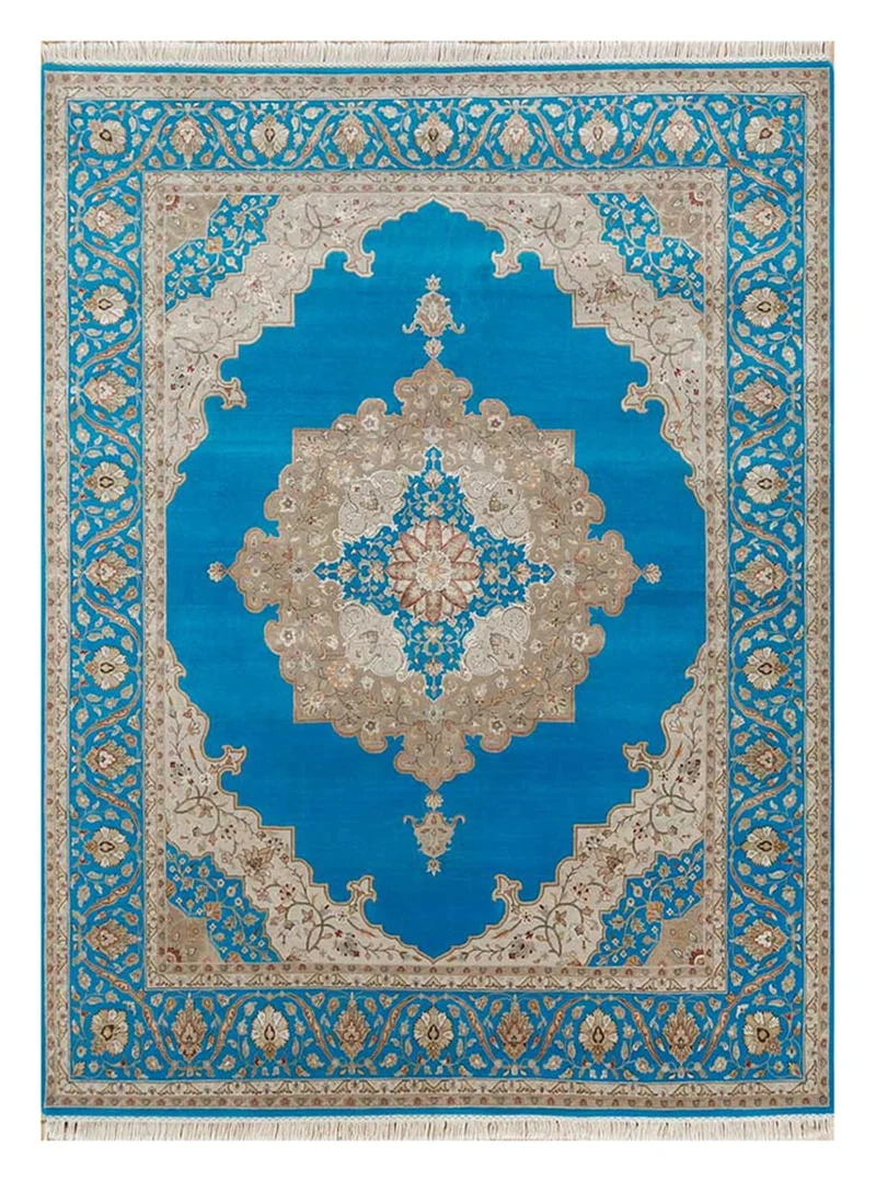Wollteppich - 240 x 300 cm - blau