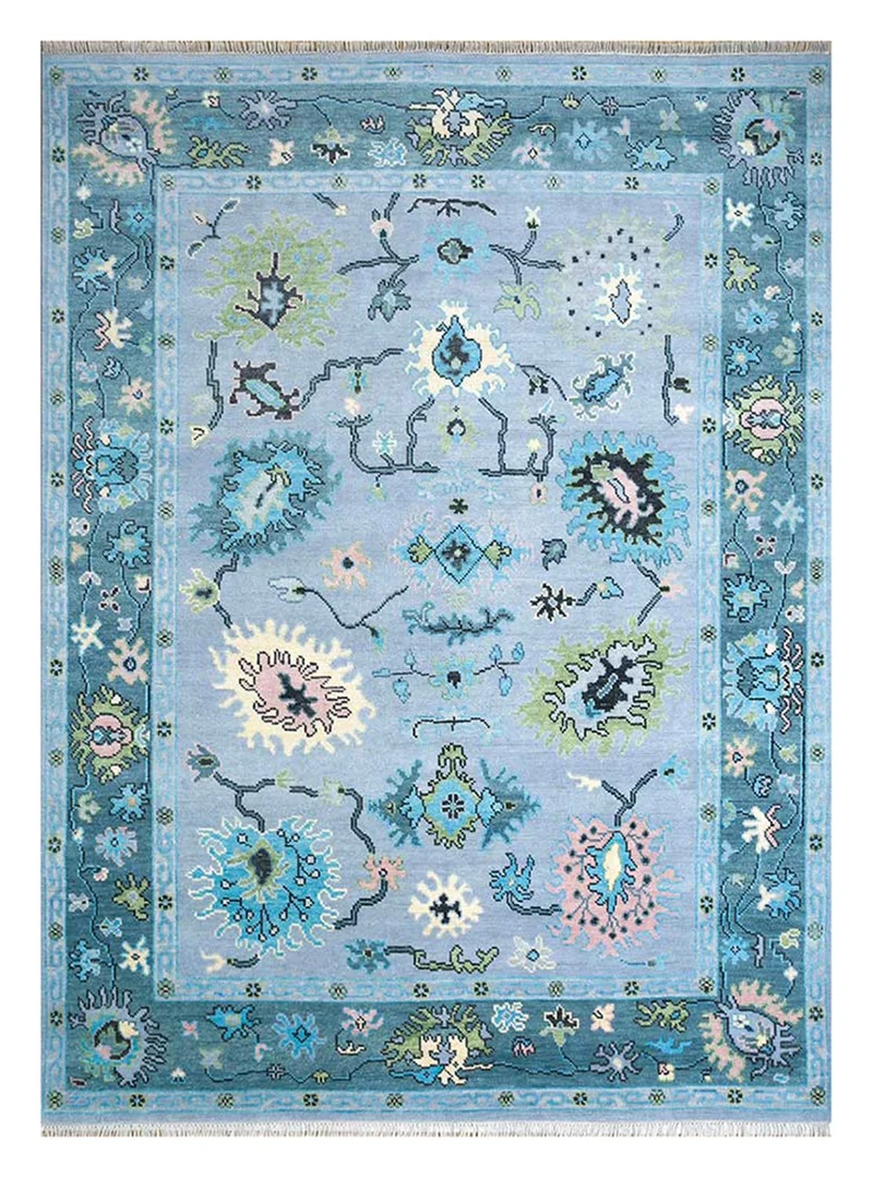 Wollteppich - 240 x 300 cm - türkis