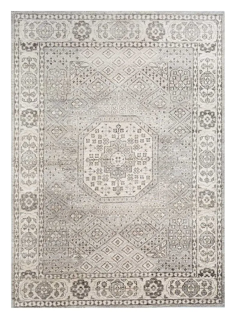 Wollteppich - 240 x 300 cm - silber