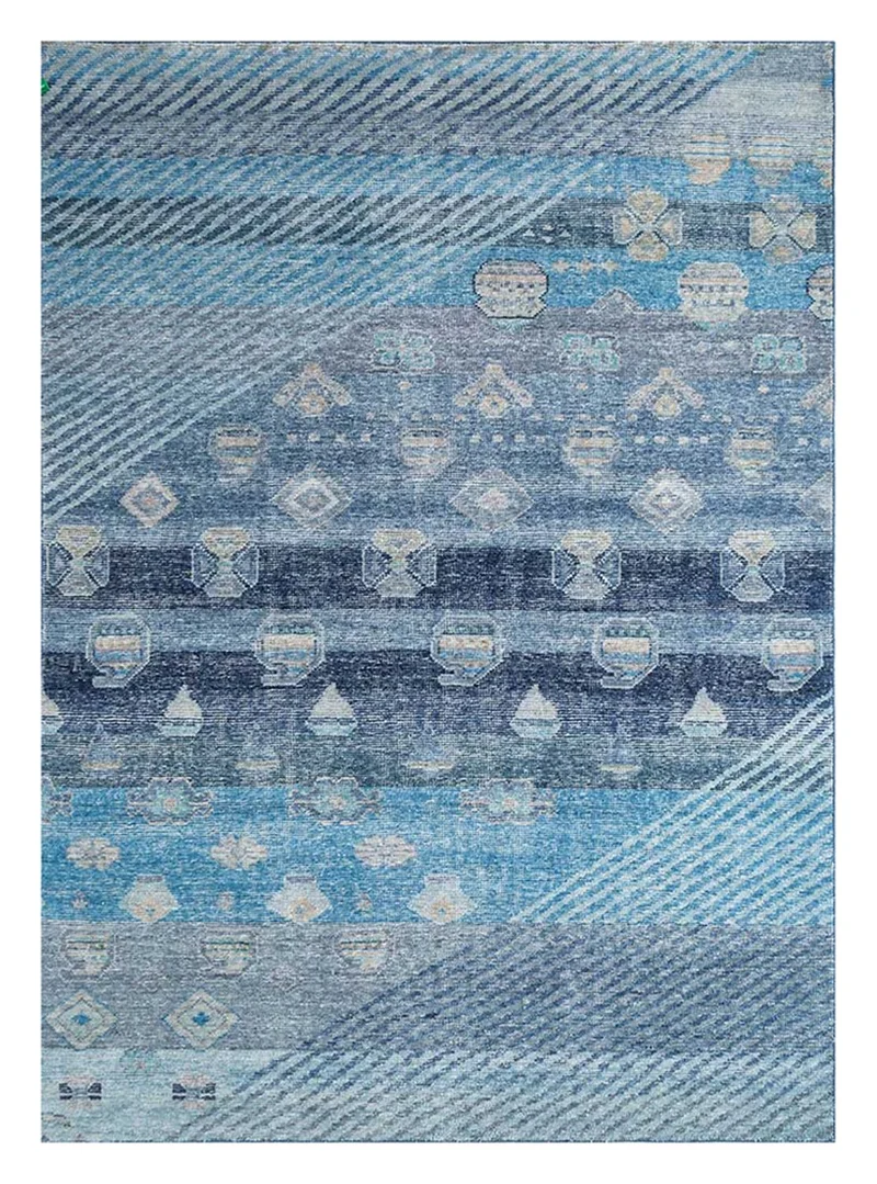 Wollteppich - 150 x 240 cm - blau