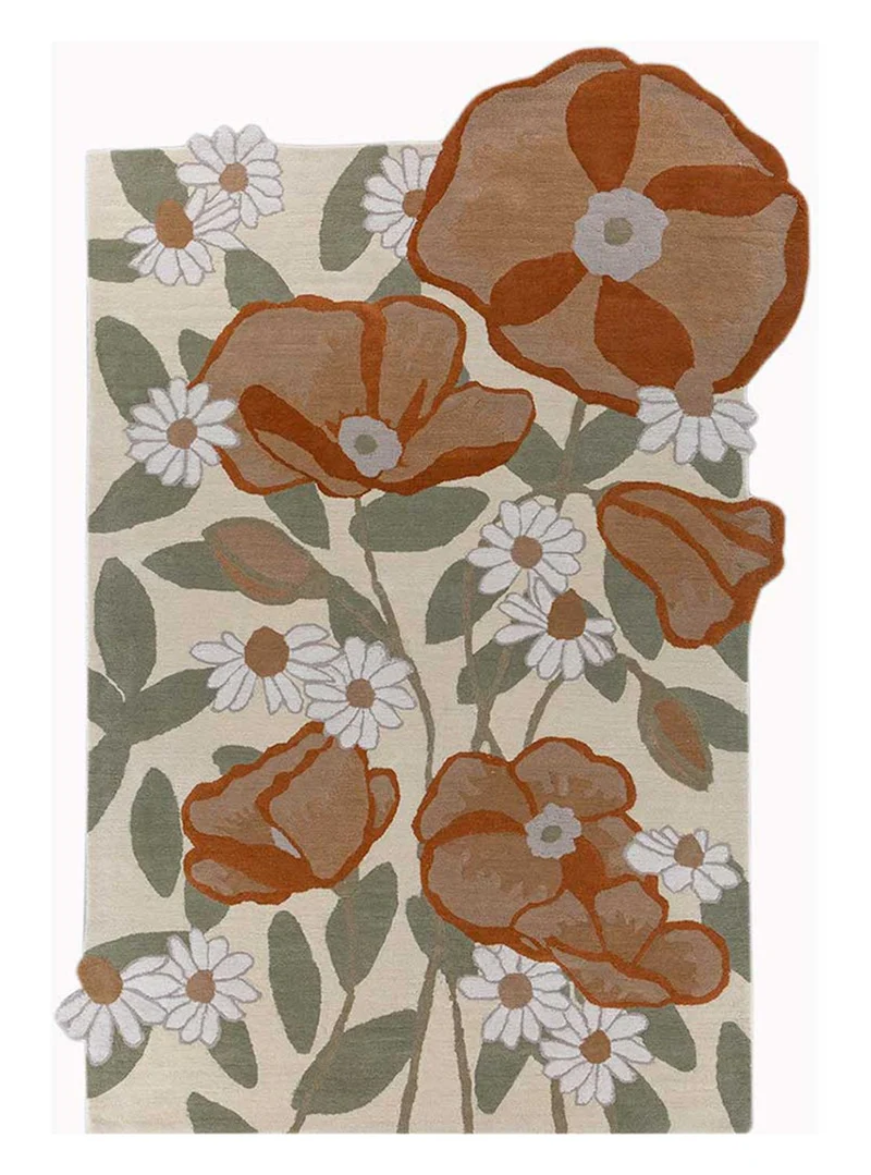 Wollteppich sonderform - 180 x 270 cm - mehrfarbig