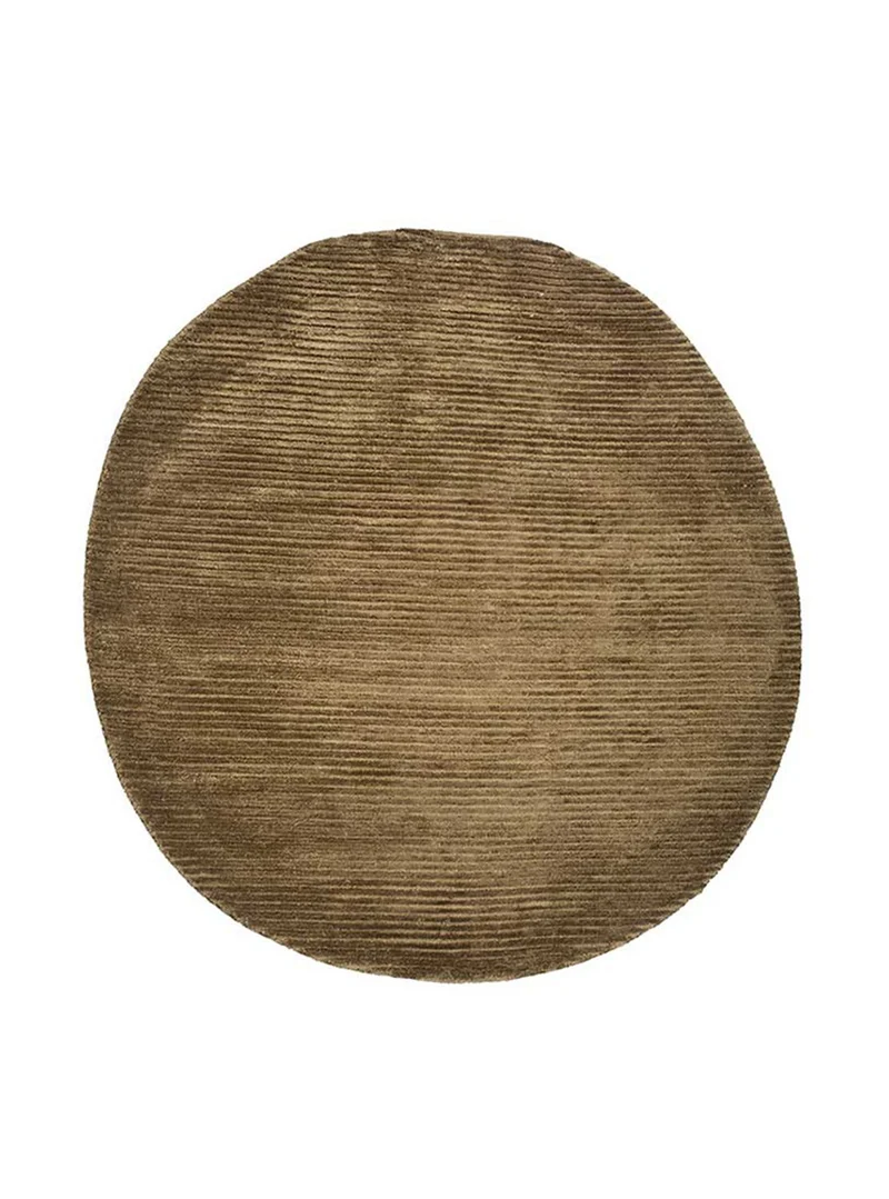 Wollteppich sonderform - 165 x 210 cm - dunkelbeige