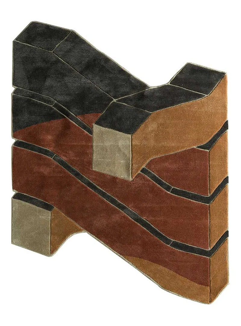 Wollteppich sonderform - 180 x 240 cm - mehrfarbig