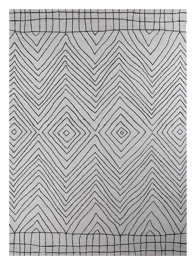 Wollteppich - 240 x 330 cm - hellgrau