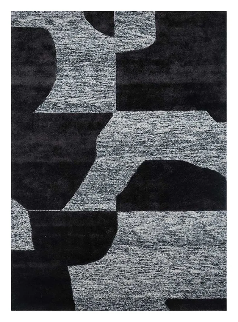 Wollteppich - 180 x 270 cm - schwarz-weiß