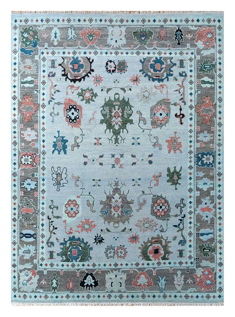 Wollteppich - 270 x 360 cm - hellblau