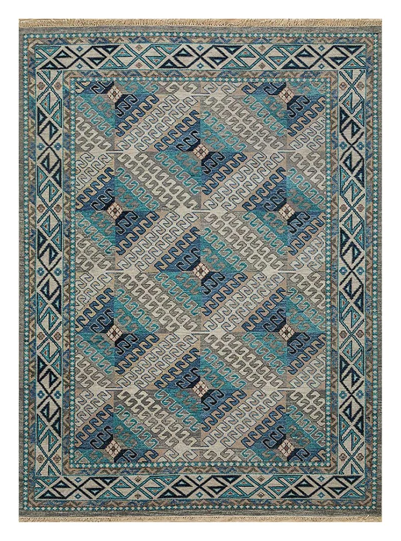 Wollteppich - 150 x 240 cm - hellblau