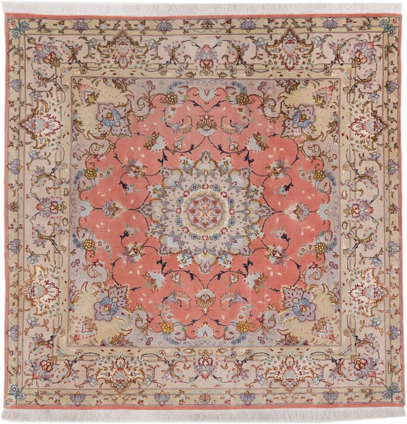 Perserteppich - Täbriz - Royal quadratisch - 153 x 153 cm - sand
