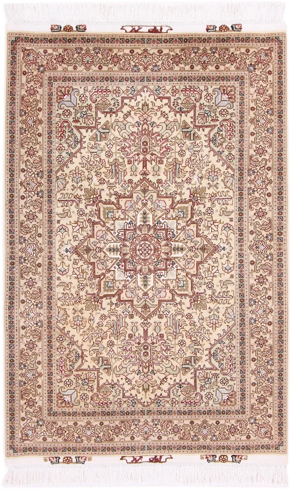 Perserteppich - Täbriz - Royal - 100 x 160 cm - hellbeige