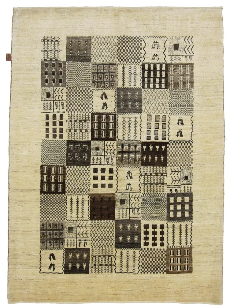 Gabbeh Teppich - Loribaft Indus - 152 x 206 cm - dunkelbeige