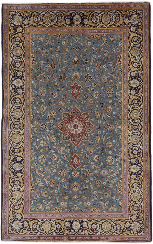Perserteppich - Keshan - 135 x 205 cm - hellblau