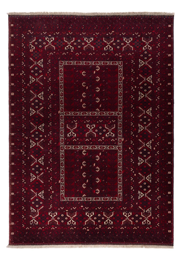 Afghan Teppich - 166 x 242 cm - dunkelrot