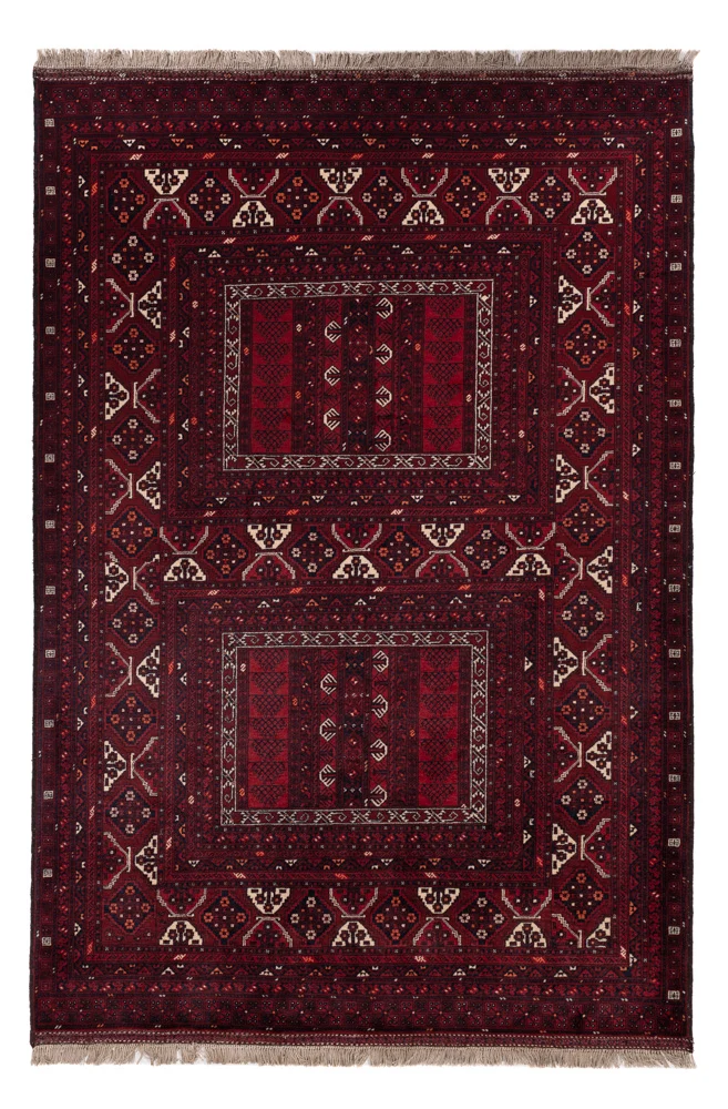 Afghan Teppich - 165 x 242 cm - dunkelrot
