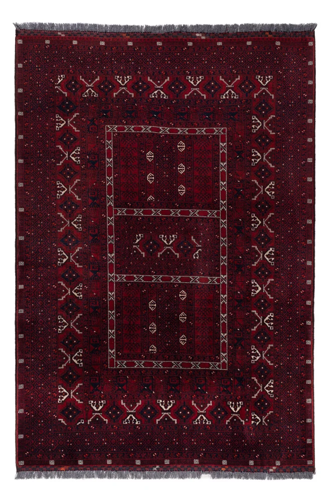 Afghan Teppich - 163 x 239 cm - dunkelrot