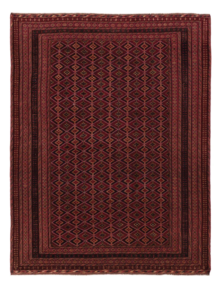 Kelim Teppich - Oriental - 156 x 196 cm - dunkelrot