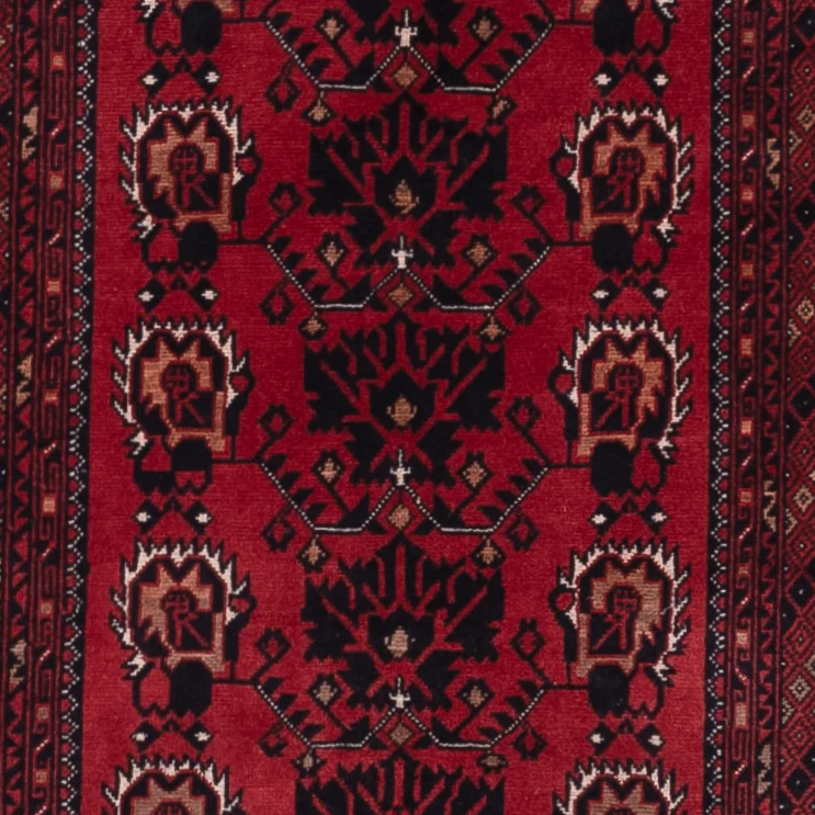 Läufer Afghan - 82 x 300 cm - dunkelrot