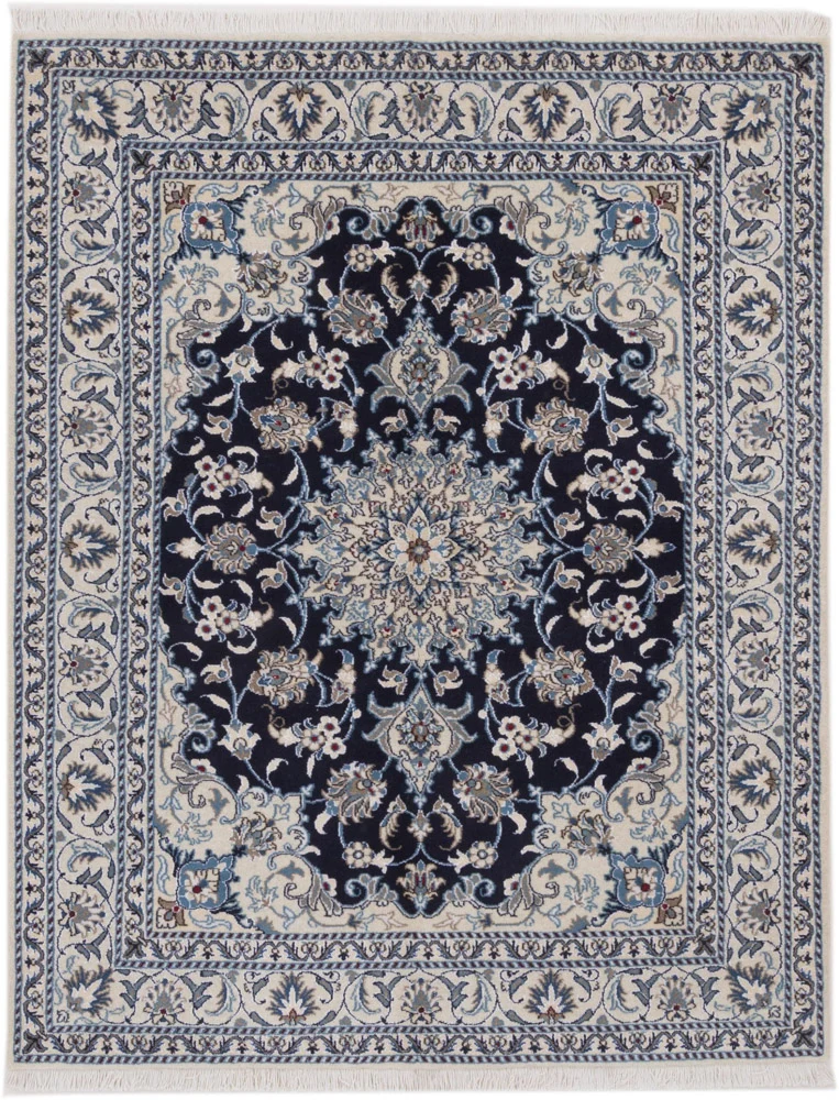 Perserteppich - Nain - 150 x 193 cm - dunkelblau