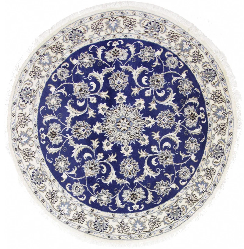 Perserteppich - Nain rund - 150 x 150 cm - blau