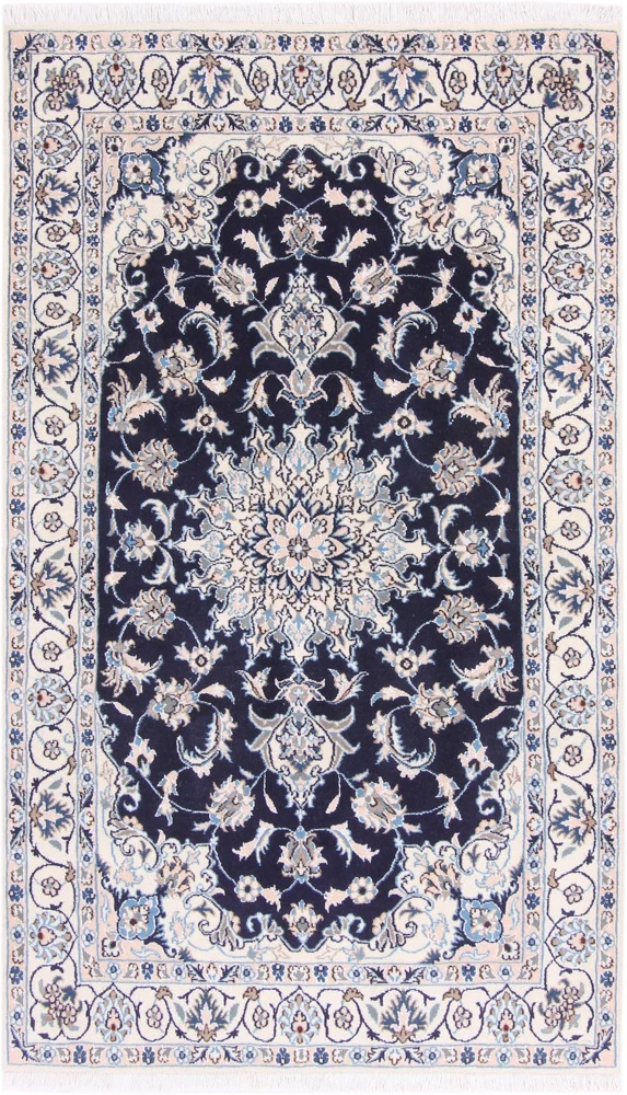 Perserteppich - Nain - 119 x 202 cm - dunkelblau