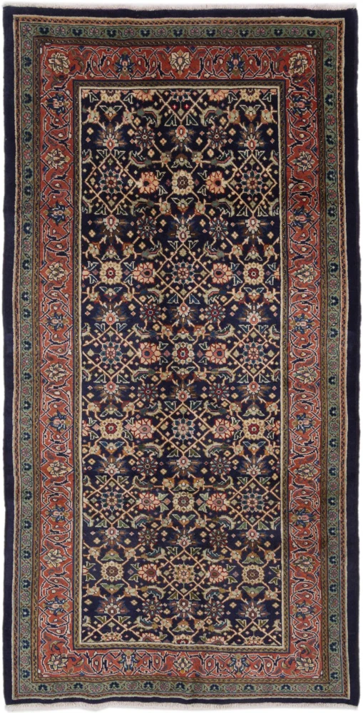 Perserteppich - Nomadic - 136 x 255 cm - dunkelblau