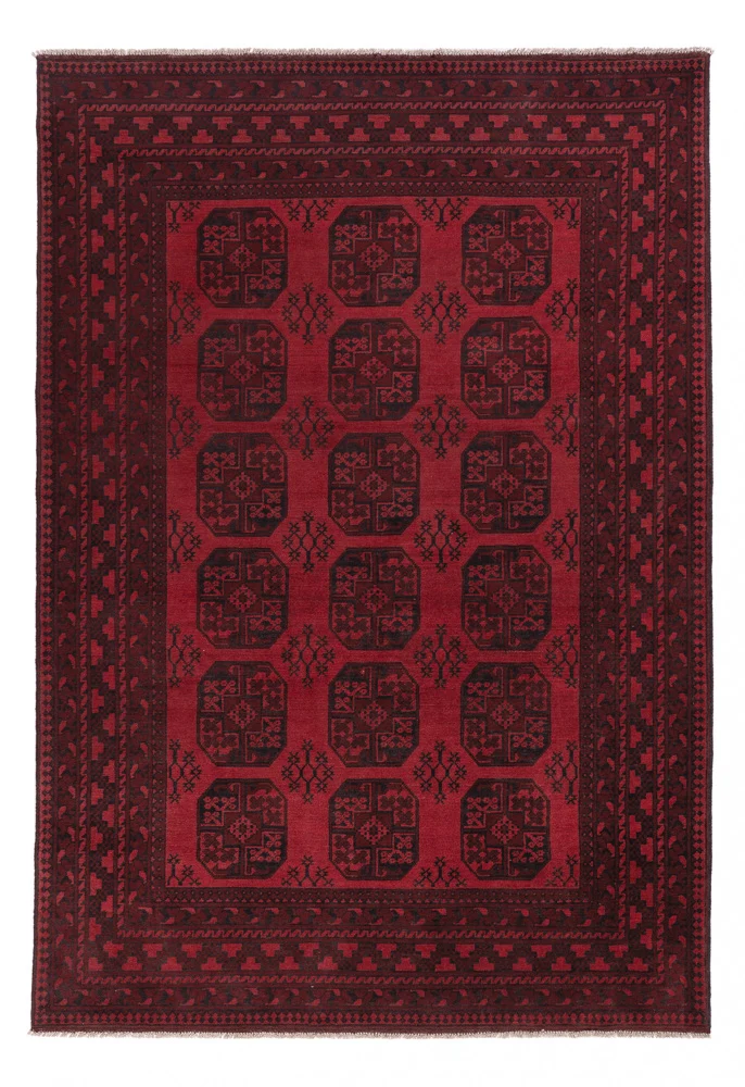 Afghan Teppich - Filpa - 197 x 288 cm - dunkelrot