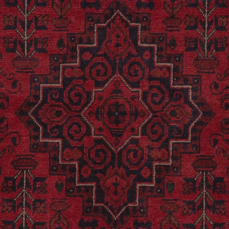 Läufer Afghan - Kunduz - 81 x 298 cm - dunkelrot