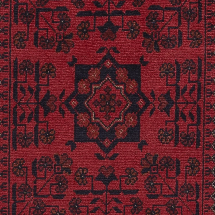 Läufer Afghan - Kunduz - 82 x 299 cm - dunkelrot