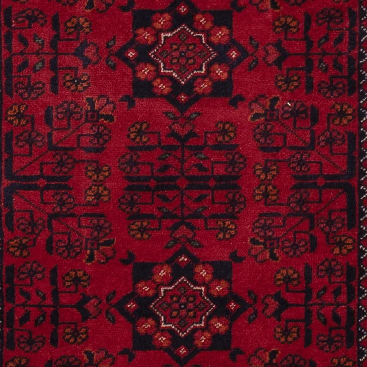 Läufer Afghan - Kunduz - 84 x 294 cm - dunkelrot