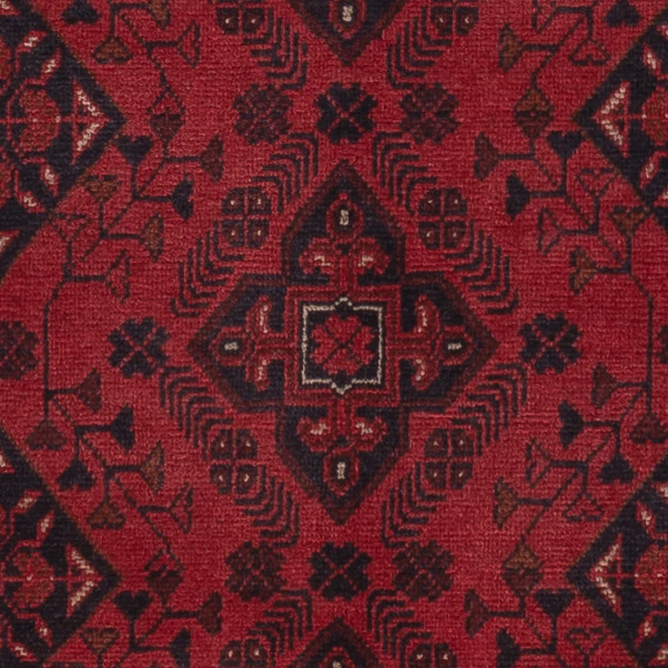 Läufer Afghan - Kunduz - 80 x 297 cm - dunkelrot