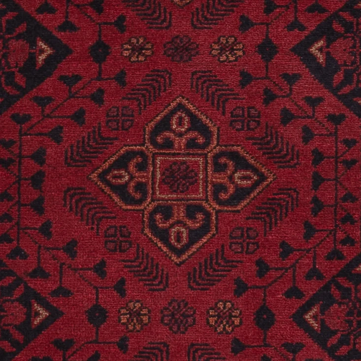 Läufer Afghan - Kunduz - 79 x 296 cm - dunkelrot