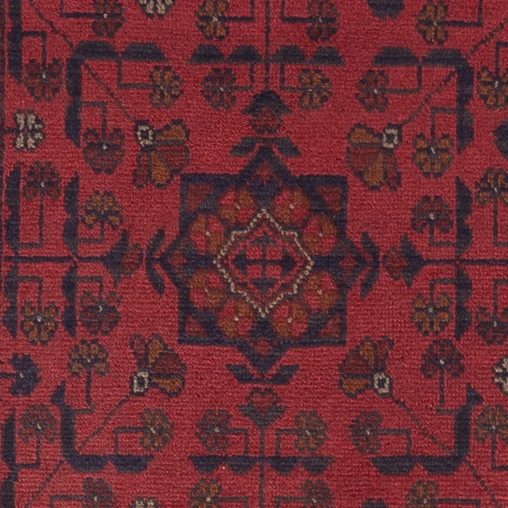 Läufer Afghan - Kunduz - 79 x 295 cm - dunkelrot
