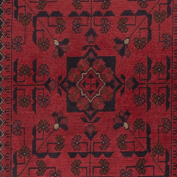 Läufer Afghan - Kunduz - 79 x 295 cm - dunkelrot
