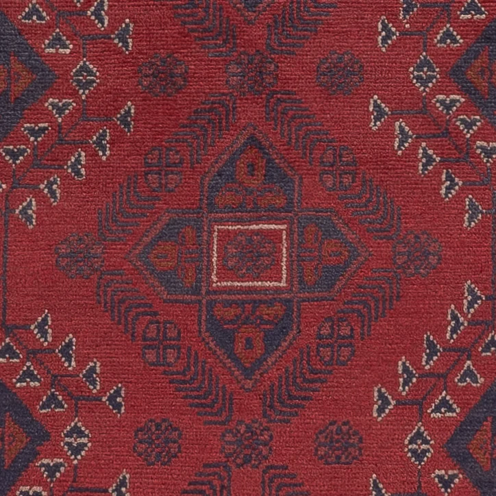 Läufer Afghan - Kunduz - 80 x 290 cm - dunkelrot