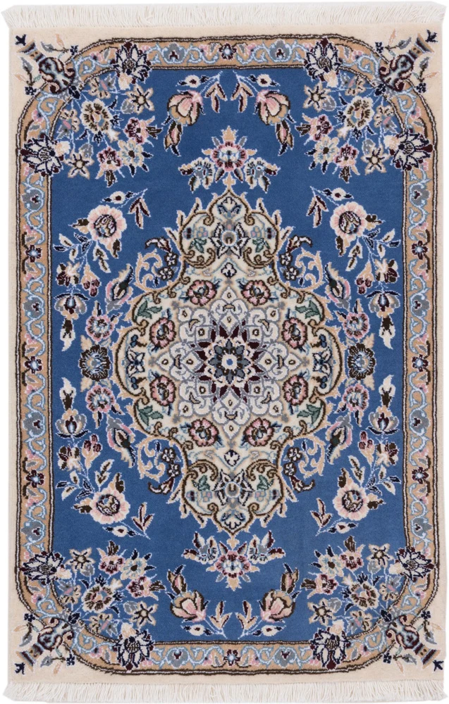 Perserteppich - Nain - 60 x 90 cm - blau