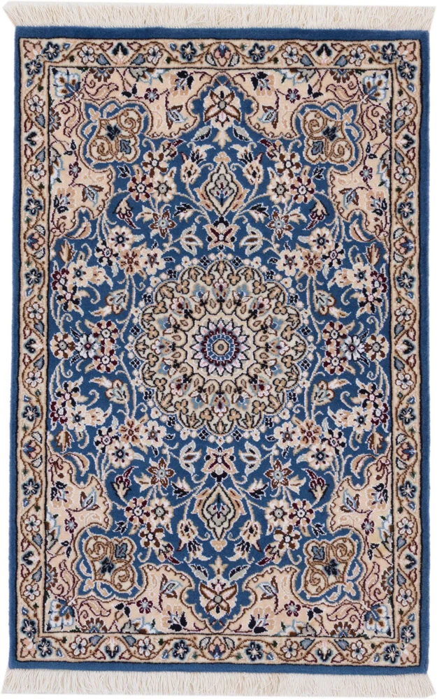 Perserteppich - Nain - 60 x 90 cm - blau
