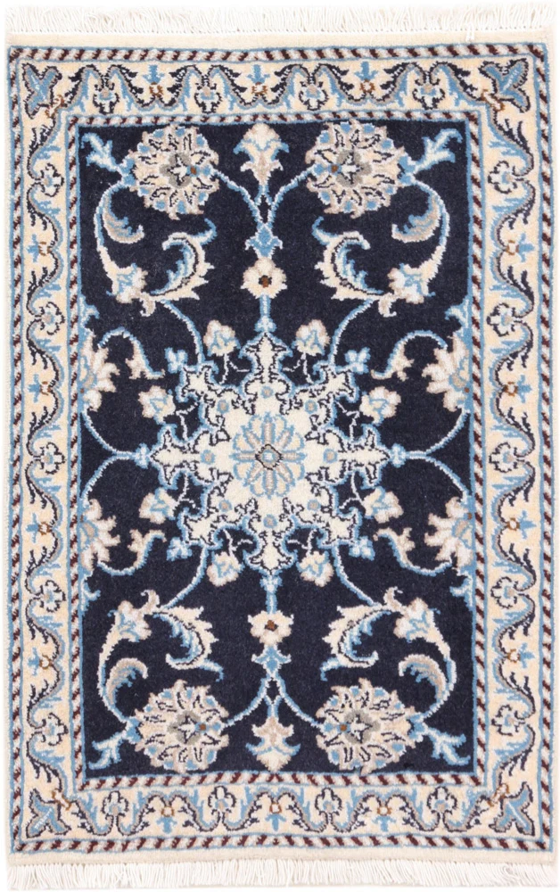 Perserteppich - Nain - 60 x 90 cm - dunkelblau
